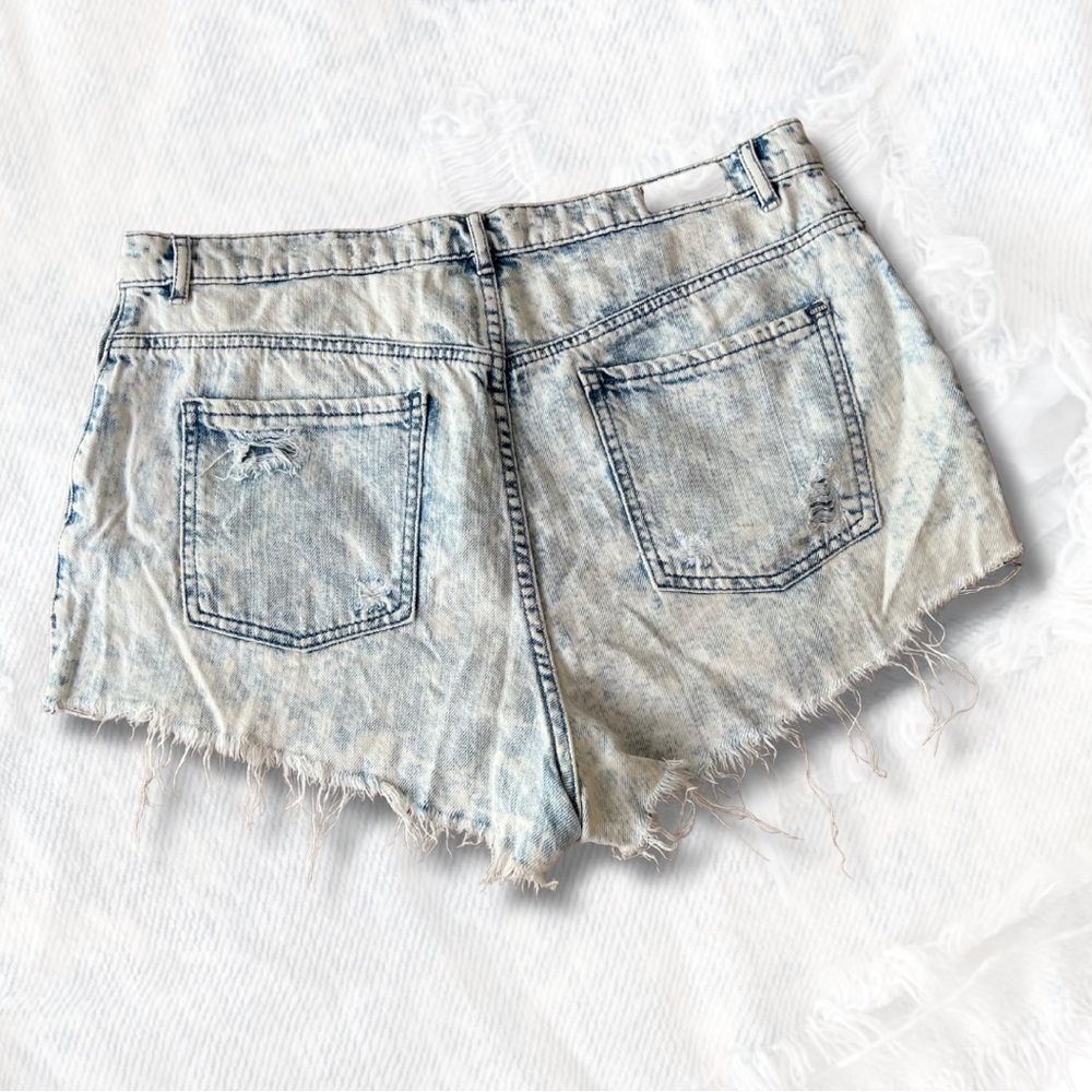 Garage Light Blue Distressed Jean Shorts - Picture 3 of 3